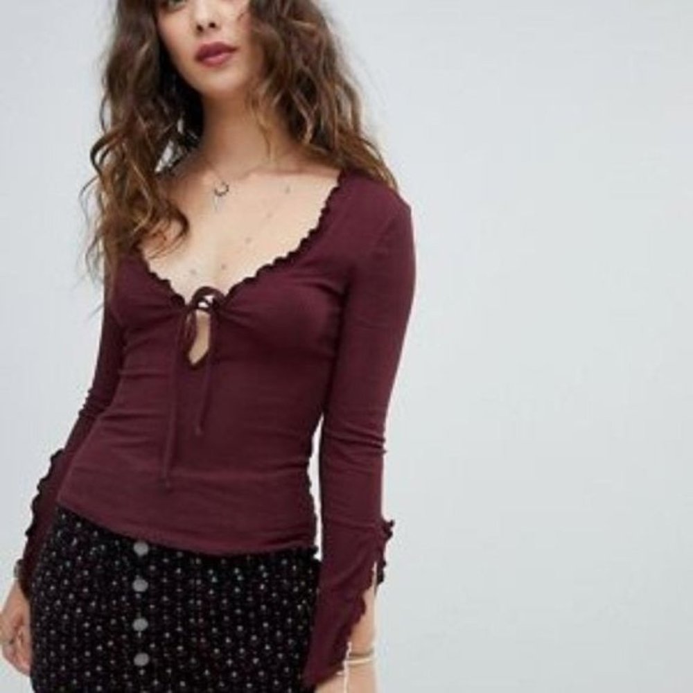 Free People Fall For You Brown Long Slee